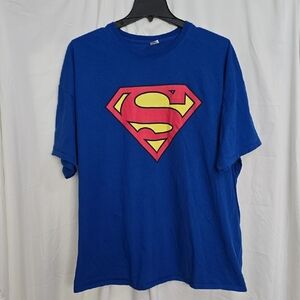 Mens Blue 4XL Superman T-Shirt w/ Large Front Graphic